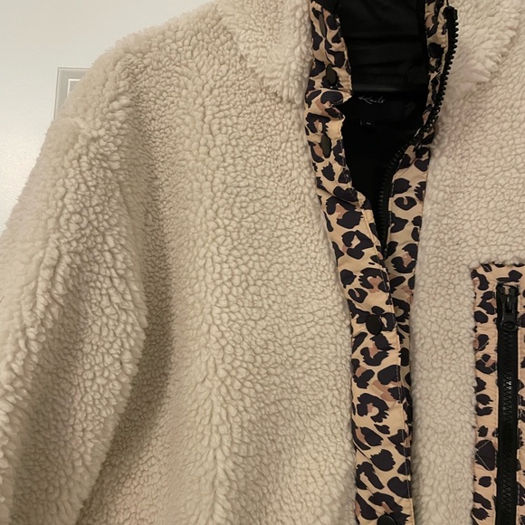Rails Dean Fuzzy Leopard Print Trim Jacket - Cream animal print - Picture 6 of 8
